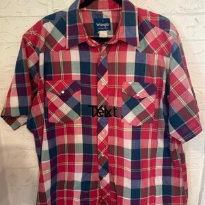 Wrangler Multicolor Plaid Short-Sleeve Button-Down Shirt